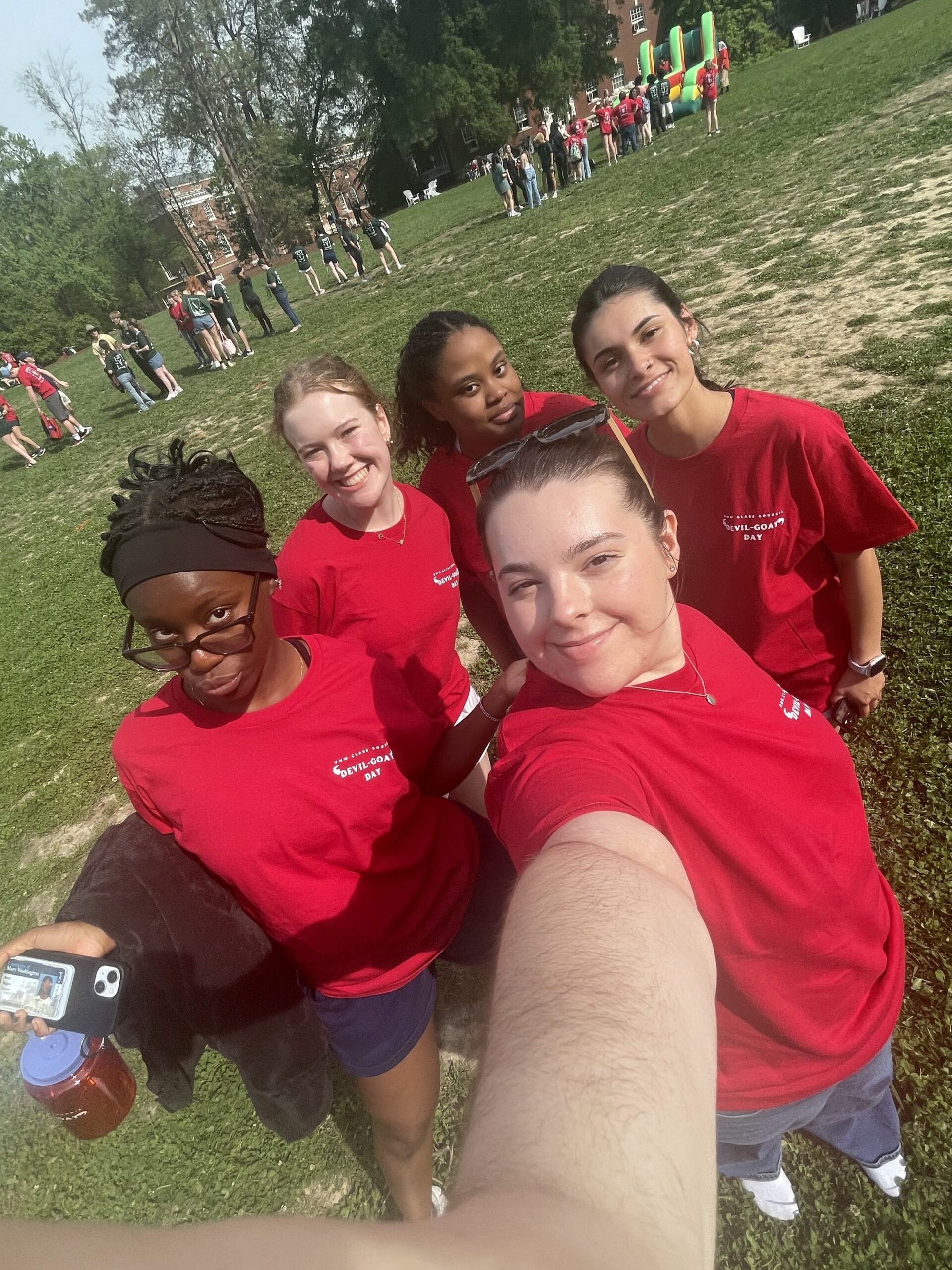 Grayson and four of her friends and UMW's Devil Goat Day